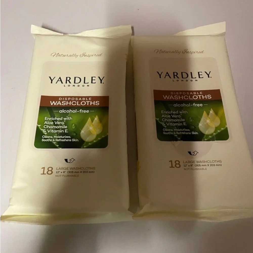 Wash Cloths YARDLEY disposable wash cloths 2 packs of 18